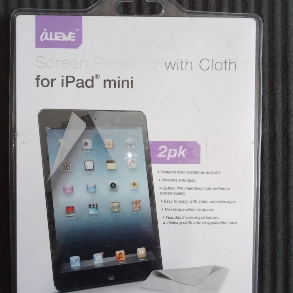 HP🎉 iPad mini 2 pack screen protectors with cleaning cloth NWB